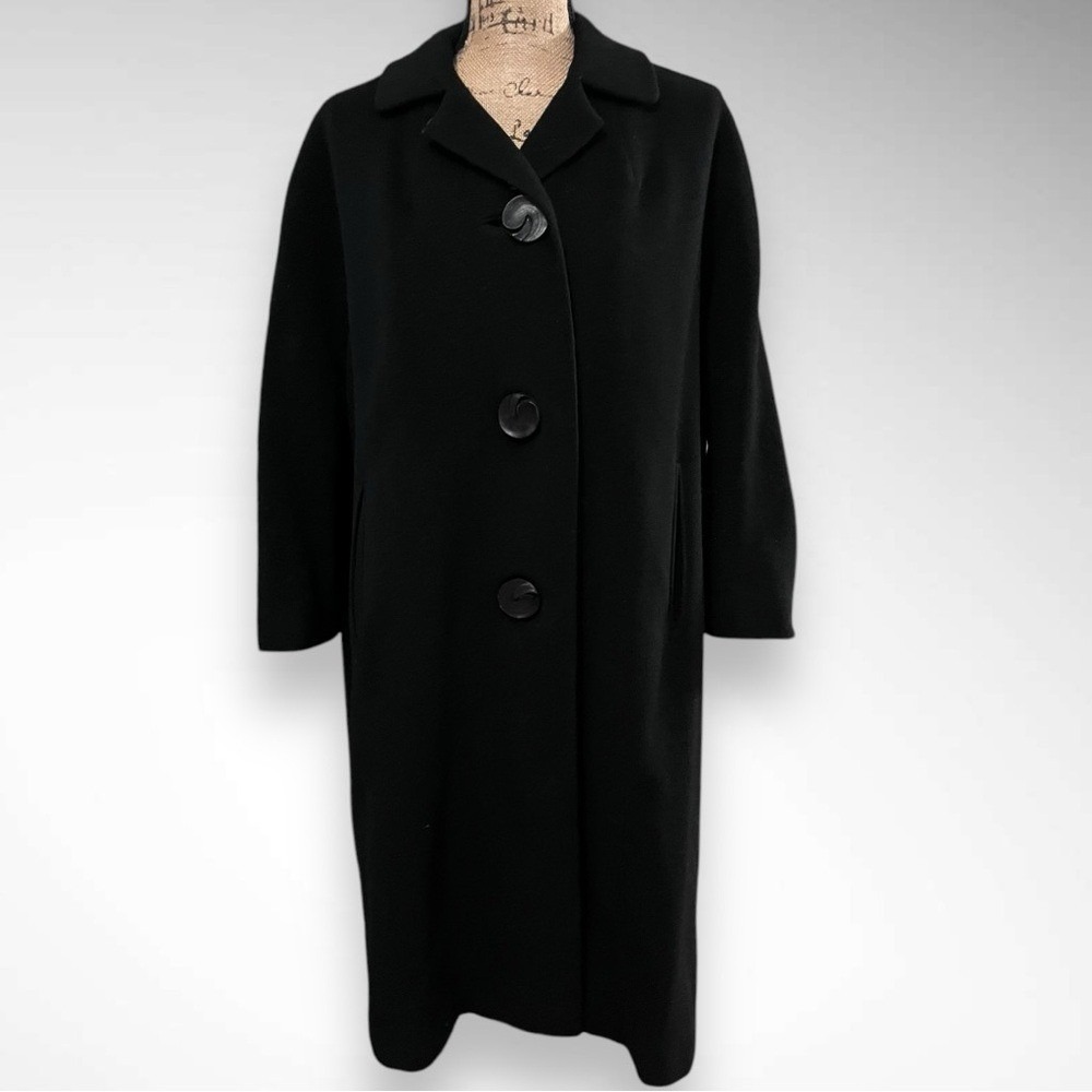 WOLF & DESSAUER‎ Women's Vintage Black 100% Cashmere Coat | EUC